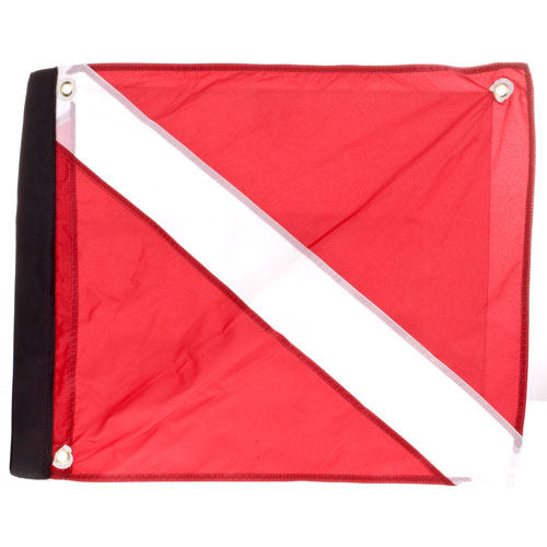 Nylon Dive Flag w/ Stiffener & Velcro Attachment 20x24, Vessel Size
