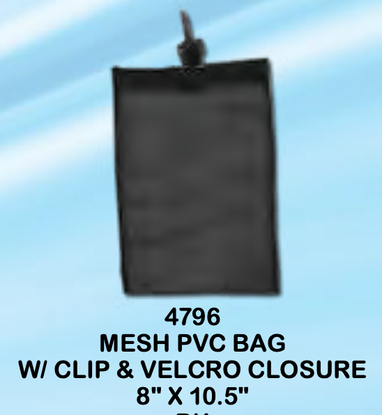 Mesh bag w/ clip and zipper 12x15