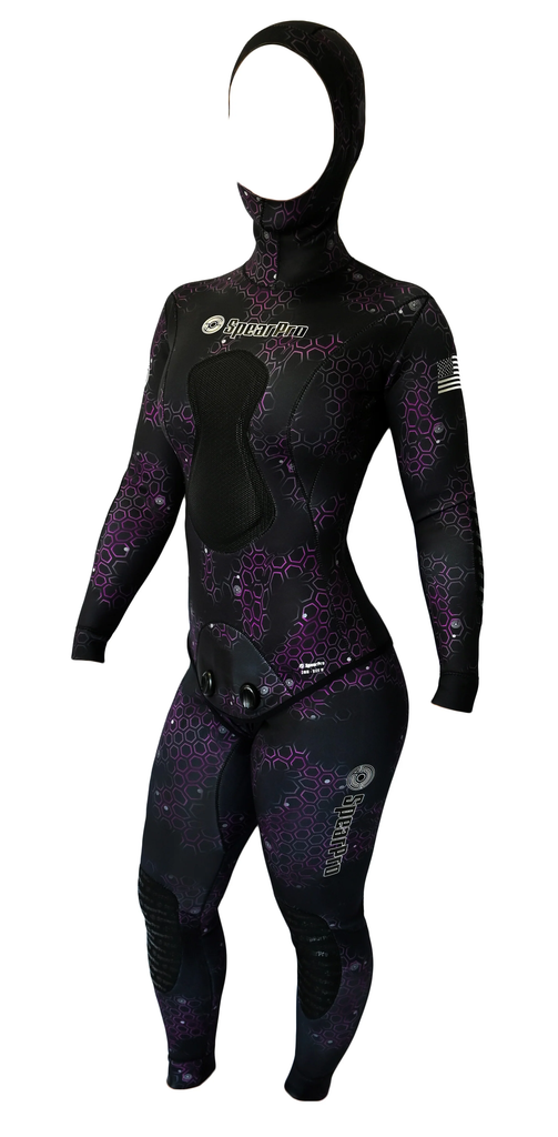 Spearpro Womens Cabrilla Wetsuit 1.5mm Fuchsia Open Cell Titanium
